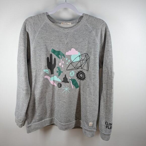 Marine Layer Gray Pullover Sweatshirt Size Large Graphic Print Cozy Comfy Lounge - Picture 1 of 6